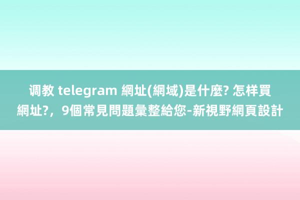 调教 telegram 網址(網域)是什麼? 怎样買網址?，9個常見問題彙整給您-新視野網頁設計